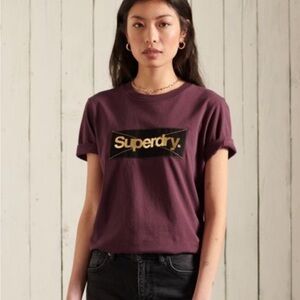 Superdry Dark Purple T-Shirt sz 12